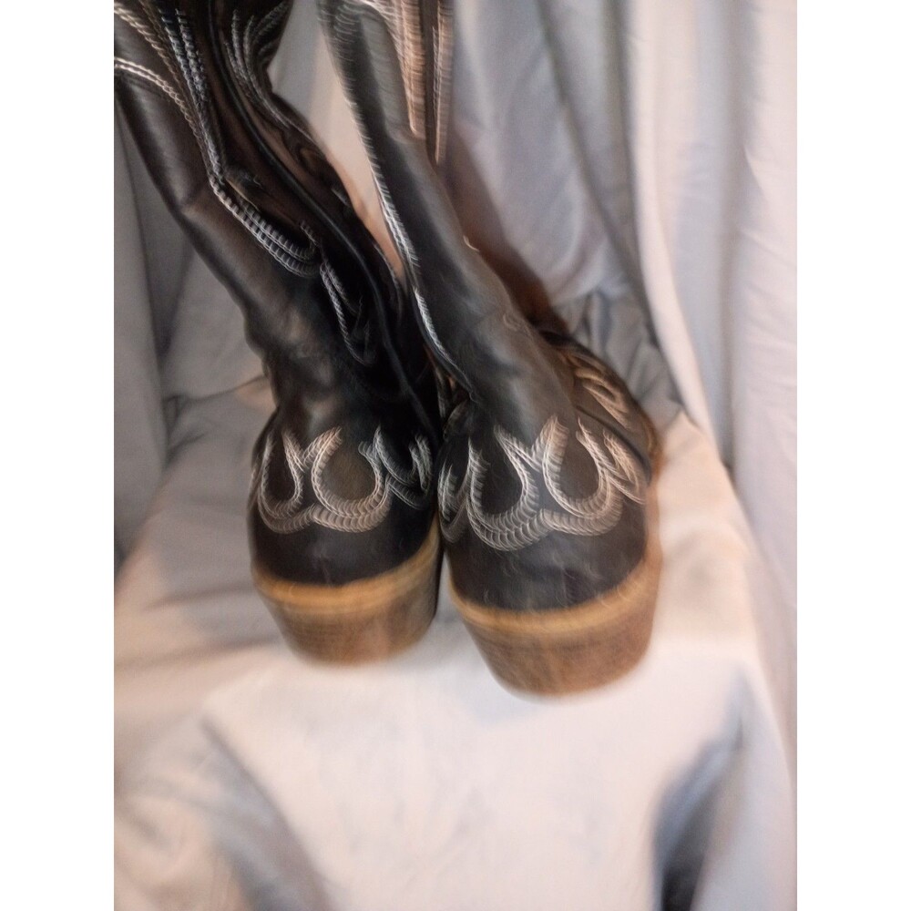 Roper Women's Riley Western Boots Round Toe Black Intricate Stenciling Sz 8 - Picture 7 of 10